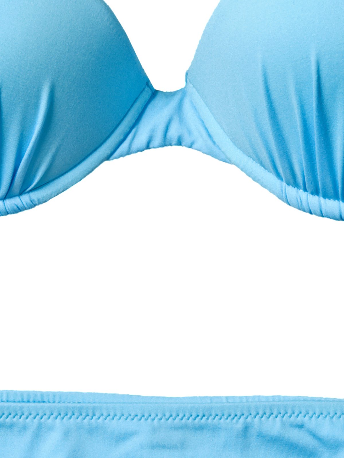 Bikini azul turquesa — detalle del tejido