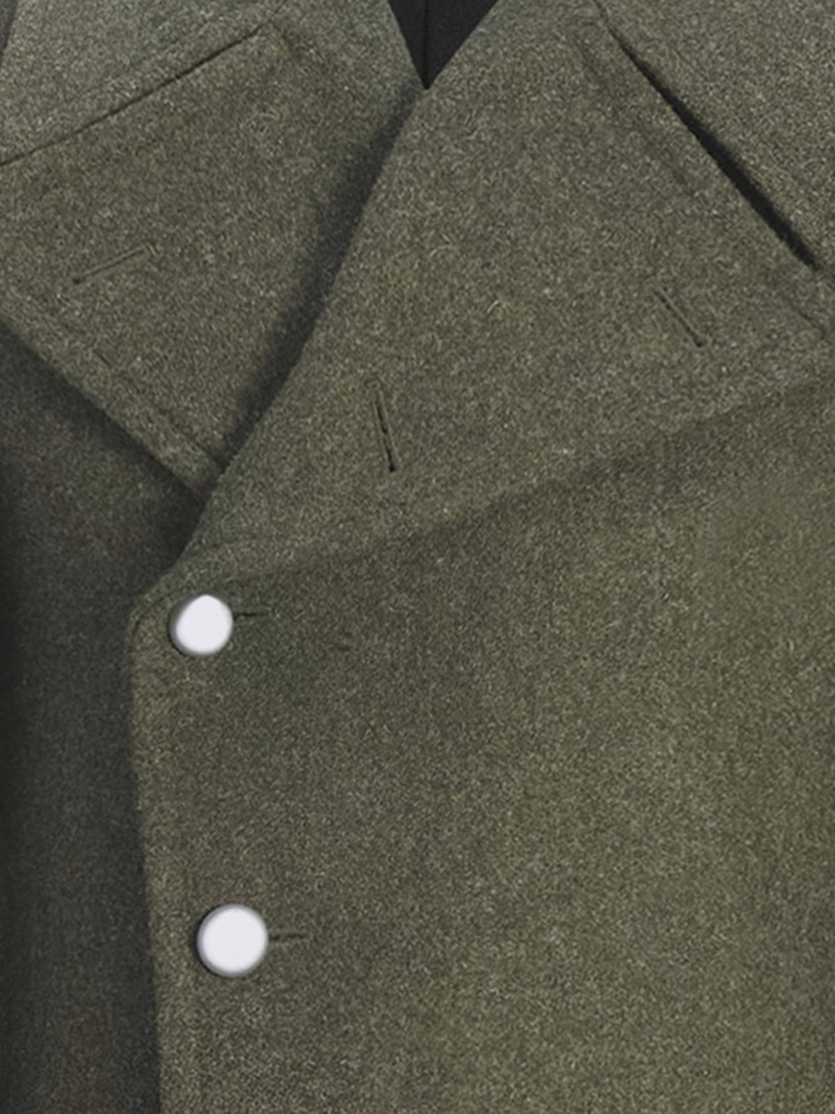 Chaquetón de lana verde — detalle